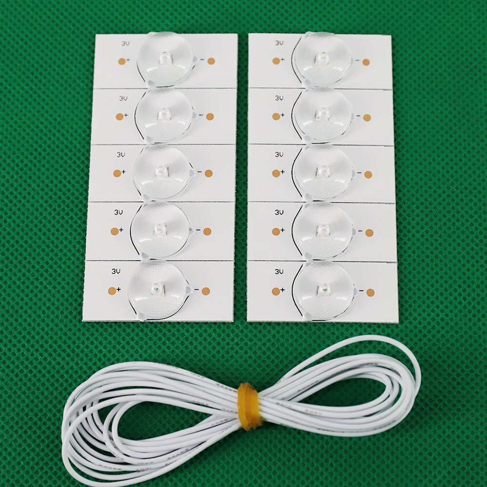 LED Backlight strip 3V SMD Lamp Beads with Optical Lens Fliter for 32-65 inch LED TV Repair(3V with Cable) 100%NEW