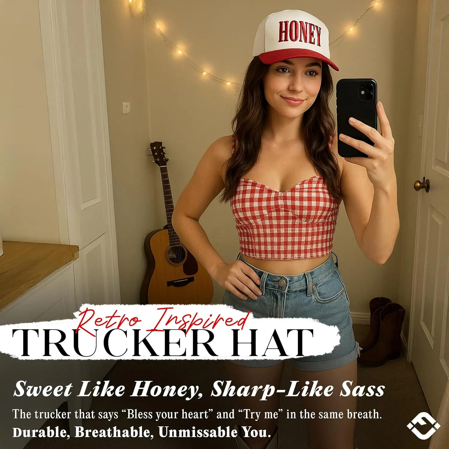 Funky Junque Cappello snapback in tela vintage - Berretto regolabile a 2 toni per uomo donna - Metti It On My, Cowboy, Ragazza Papà, Divertente