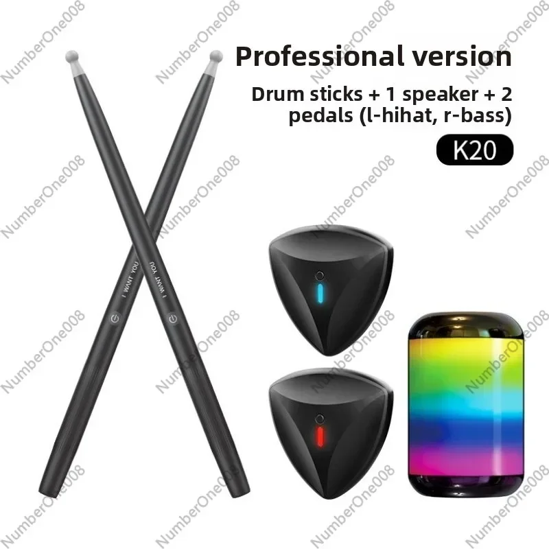 Air Dongdong Smart Air Drum Kit, AR Virtual Practice Motion Sensing Electronic Drum, Practice Drum Sticks Set