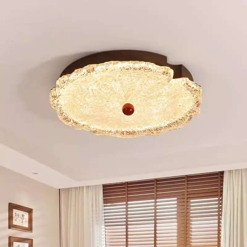 Chinese Style Bedroom Ceiling Lamps Retro Light Luxury French Lotus Leaf Lamp LED Bedroom Study Living Room Decor Ceiling Lights