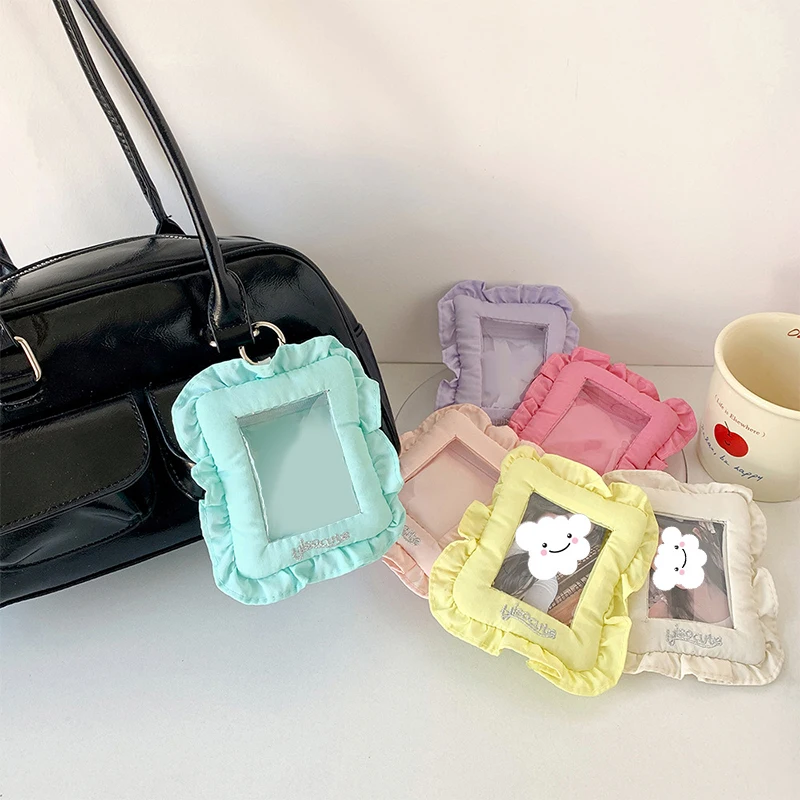 

Kawaii Fabric Kpop Idol Photocards Holder 3 Inch Soft Pillow Shaped Card Holder Small Toy Storage Bag Pendant School Supplies