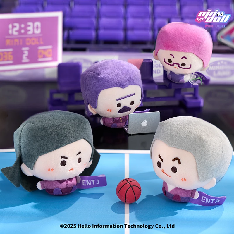 Original Minidoll Plush Keychain Round Stuffed Toys MBTI Character Hanging Decoration Toy Hobbies Furry Companion Bag Accessory