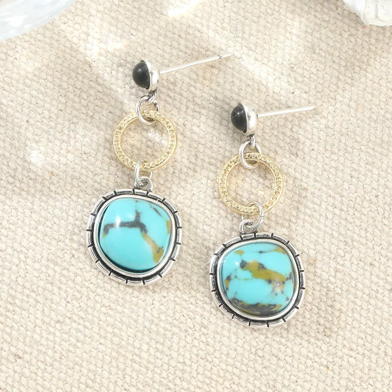 أقراط على الطراز العرقي الهندسي القديم، بالإضافة إلى إكسسوارات مجوهرات للعطلات والعطلات #2