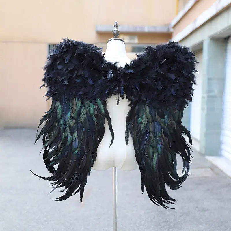 

Angel Feather Wings Shoulder Strap Halloween Decoration Party Props Stage Performance Show Scene Layout Angel Wings Black