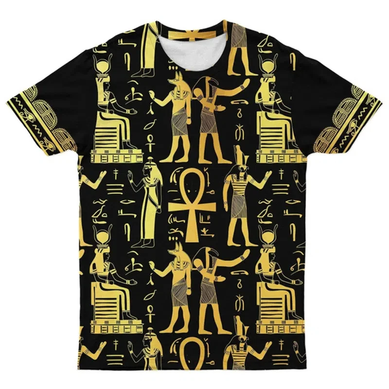 

Summer men's fashion T-shirt 3D Egyptian Eye Horus print women's round neck T-shirt casual short sleeved oversized children's T-