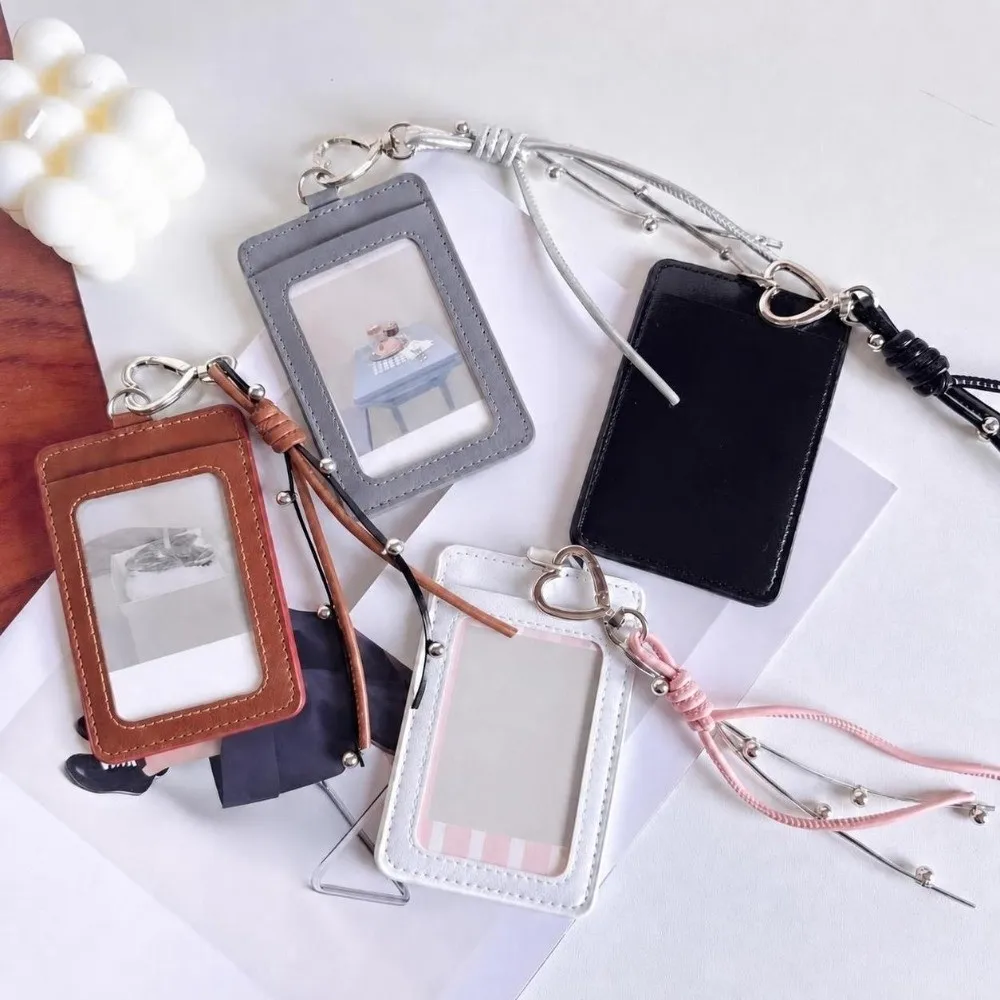 New PU Leather Photcard Holders Keychain 3 Inch Kpop Photo Album with Lanyard Card Display Card Protective Cover Bag Decoration