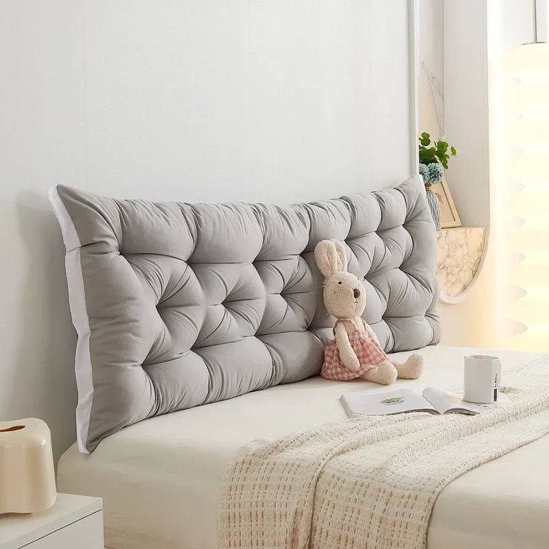 Matte Soft Bag Bedhead Cushion Large Pillow on Silk Bed Double Sofa Tatami Waist Protection and Anti-collision Soft Bags