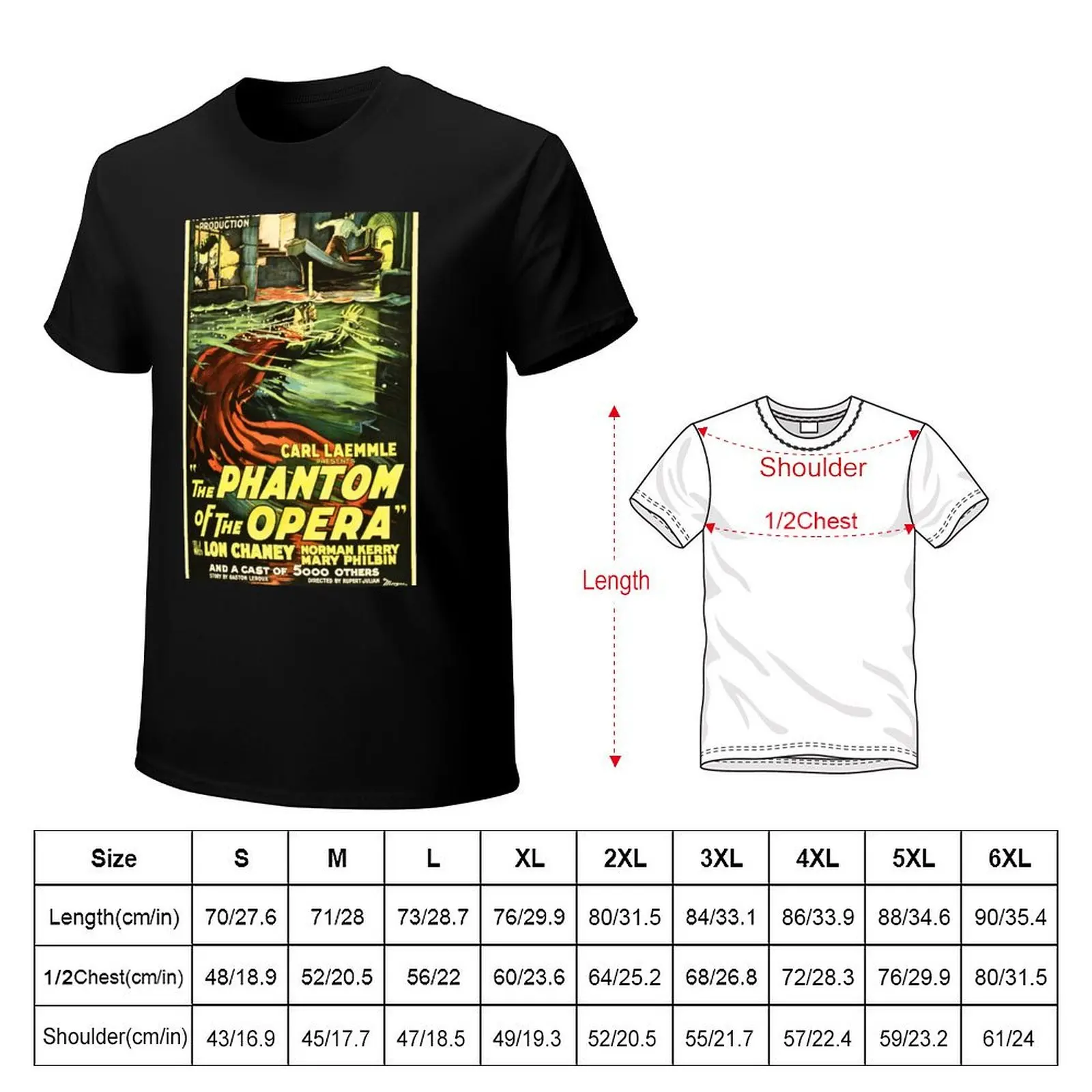 THE PHANTOM OF THE OPERA Advertisement Vintage Musical Theatre T-Shirt Big and Tall Loose Fit T-Shirt