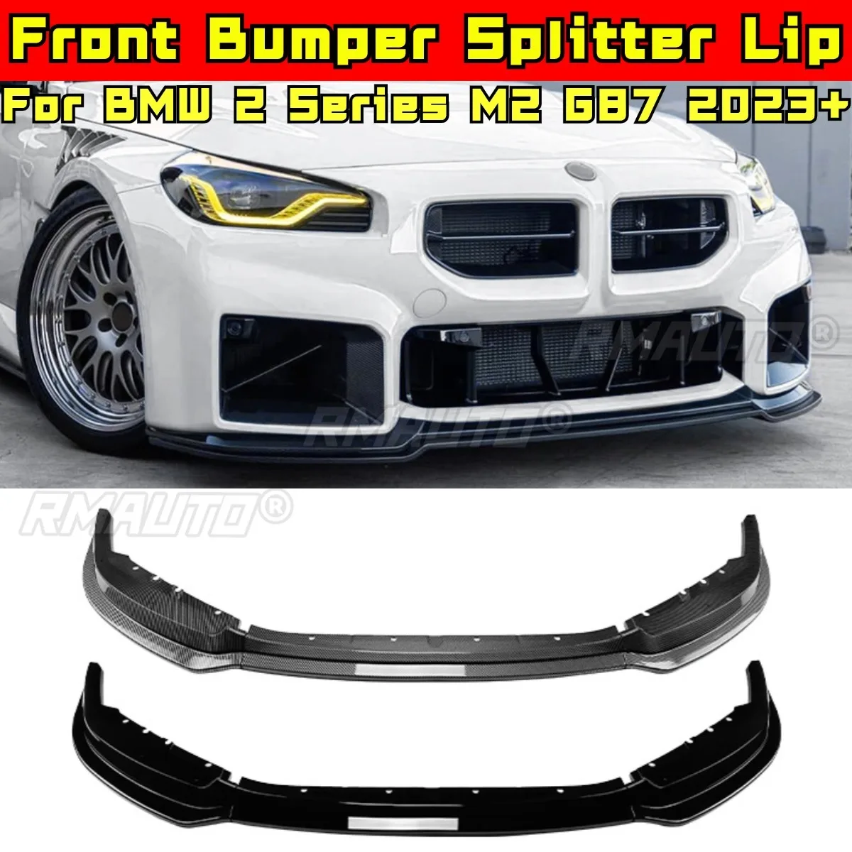

Для BMW 2 серии M2 G87 2023 + комплект кузова, диффузор переднего бампера, разветвитель переднего бампера, защита для губ, автомобильные аксессуары