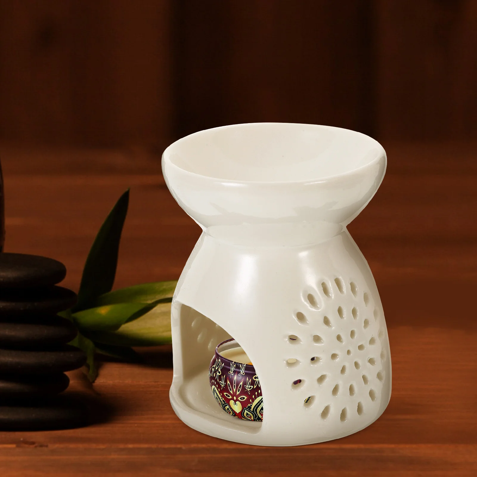 السيراميك رائحة الناشر موقد زيتي نمط جوفاء الزخرفية حامل الزيت العطري قاعدة مستقرة هدية تزيين المنزل #1