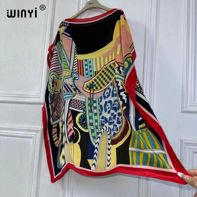 WINYI maxi dress Summer sexy african oversize dress BOHO print beach wear women Loose Femme Robe Muslim فستان beach cover ups