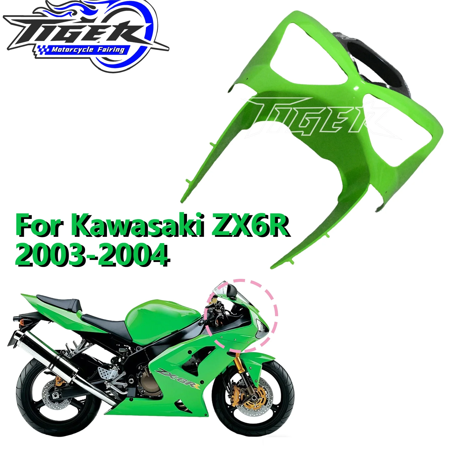 

Front Fairing Bodywork For Kawasaki ZX-6R 2003 2004 Headlight Protector 2003 2004