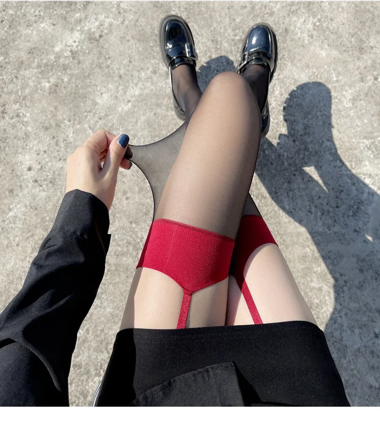 Punk Sexy Damen Lange Strümpfe Vergnügungsorientierte Enge Club-Party Elastische Strumpfhose Strapsstrümpfe Laufmaschenresistente Overknee-Strümpfe – Detail 4