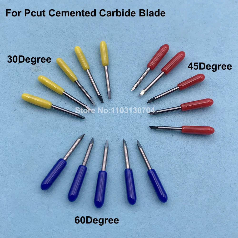 

10 шт., лезвие ножа для винила Pcut, вольфрамовое лезвие для Pcut CT630 CT900 CT1200, режущий плоттер, лезвие из цементированного карбида 30/45/60 градусов