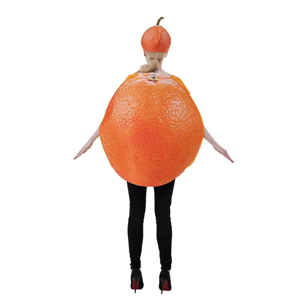 Umorden-Fantasia unissex laranja fatiada para homens e mulheres adultos, túnica de frutas e vegetais esponja, Purim engraçado, vestido extravagante de festa de Halloween