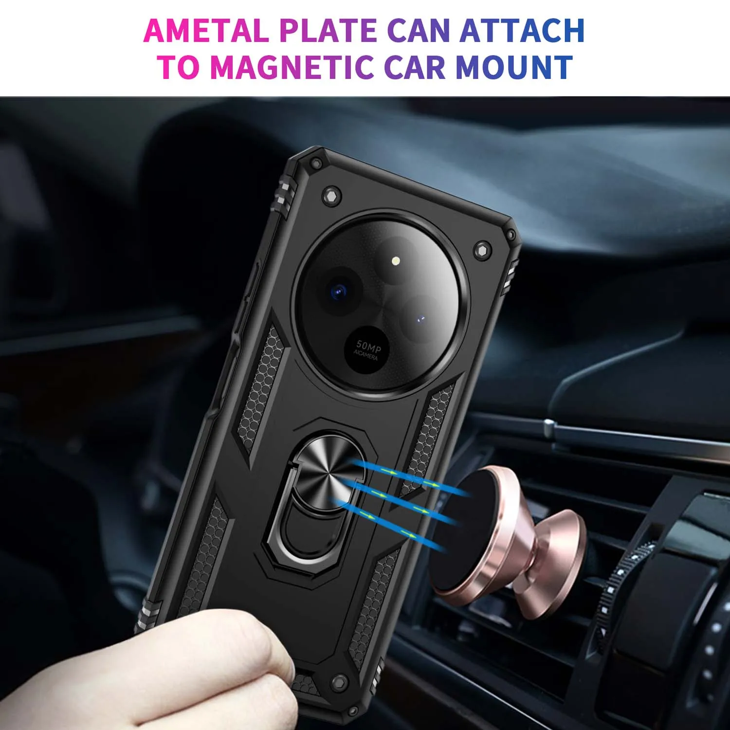 For Redmi 14C 4G Shockproof Folding Armor Case For Redmi A3 Stand Holder Ring Cover image 4