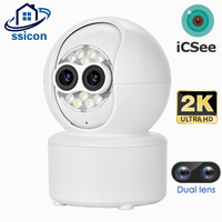 4MP WIFI Surveillance PTZ Camera 2.8mm Dual Lens 5X Optical Zoom Auto Tracking ICSee Security Protection Camera