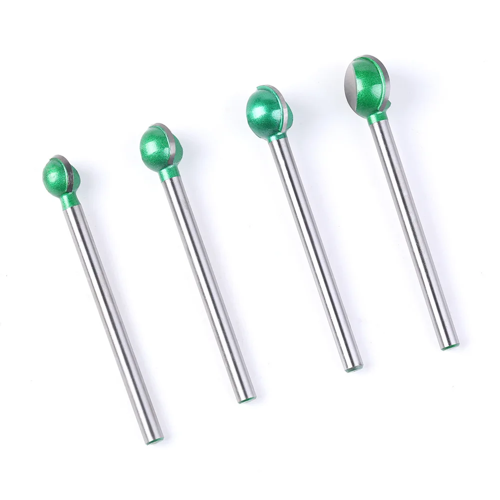 CNC 밀링 반경 코어 텅스텐 카바이드 라우터 비트, 3mm 6mm 생크 밀링 커터, 나무 조각 볼 코 라운드 조각 코브, 1 개