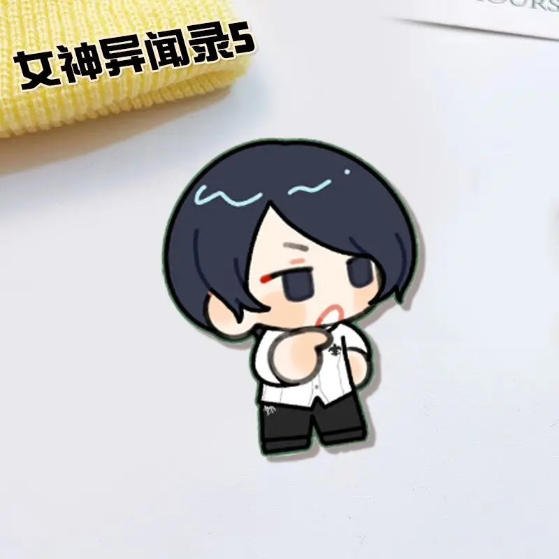 Anime Akechi Goro Brooch Amamiya Ren Acrylic Badge Cartoon Pins DIY Decoration Backpack Clothes Accessories