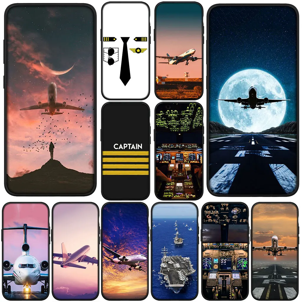 Cover for Xiaomi Redmi Note 12 10 11 9 8 Pro 10C 12C 8T 9A Note11 Note12 5G 4G Case Aircraft Travel Airplane Pilot Epaulette
