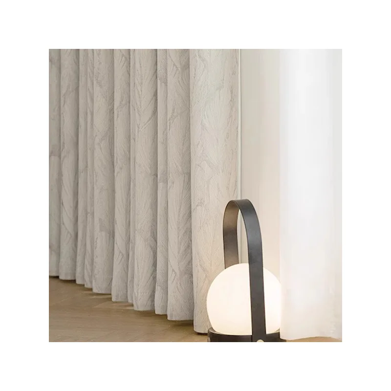

Bedroom Living Room Light Luxury Premium Thickened Chenier Premium Grey Blackout soundproof Curtains