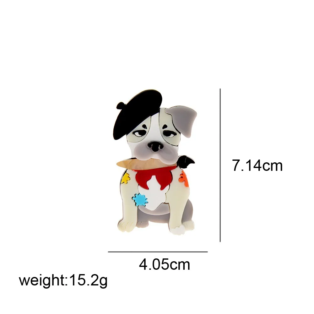 handmade fashion animal accessories acrylic cartoon dog brooch clothing bag badge ﻿