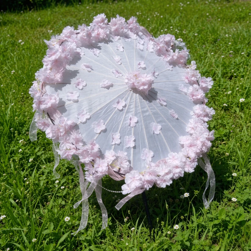 Handmade Oil Paper Umbrella Gradient Beaded Curtain Lolita Cosplay Wedding Photography Dance Prop Costume Daily Use 전통 우산