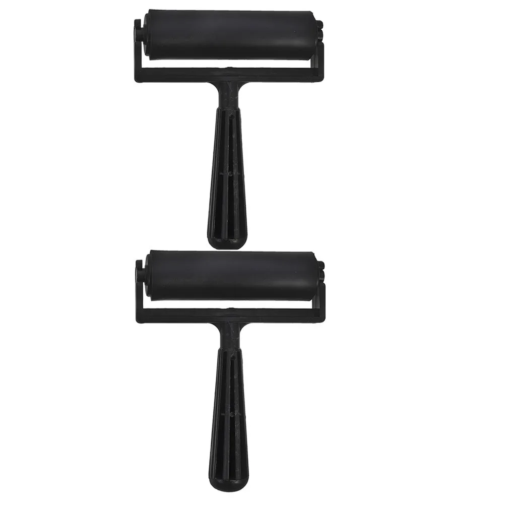

2pcs Oil Ink Roller Diy Craft Roller For Printmaking Durable Plastic Manual Rubber Rolling Wheel Art Supply
