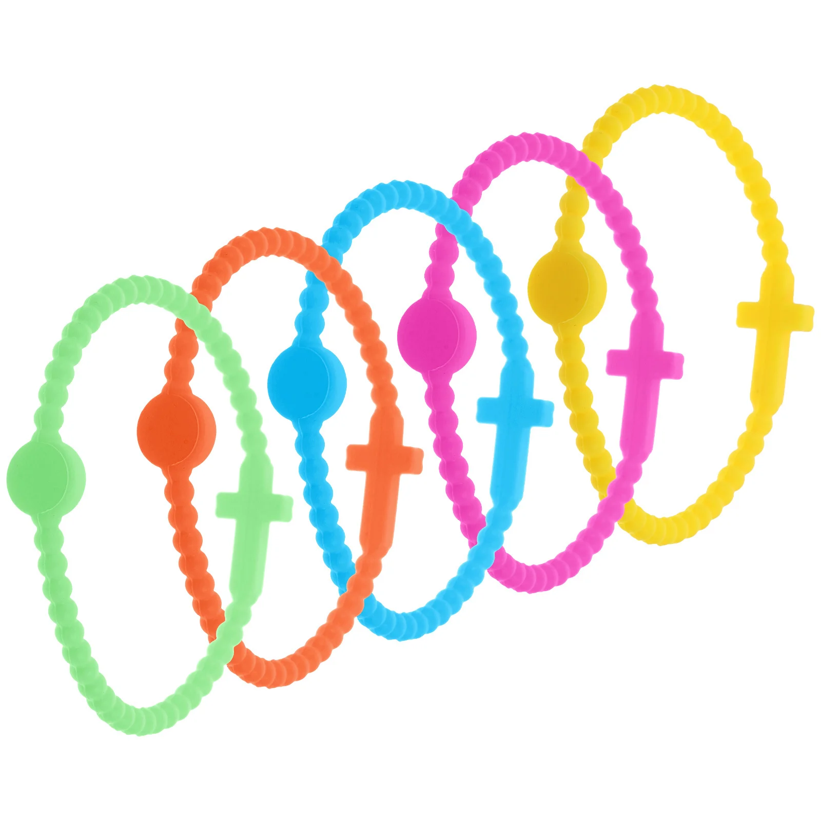 5 stuks kleurrijke siliconen armbanden zachte stretch polsbandjes voor buitenfeest DIY decoratieve pols bedelbanden siliconen armbanden