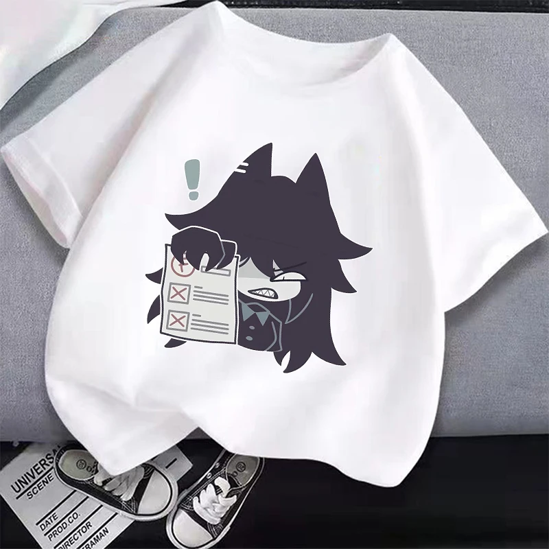 Basics in Behavior Children T-shirt Anime Cartoon Printed Pullover Summer Casual Comfort Loose Top Harajuku Clothes Kids Gifts