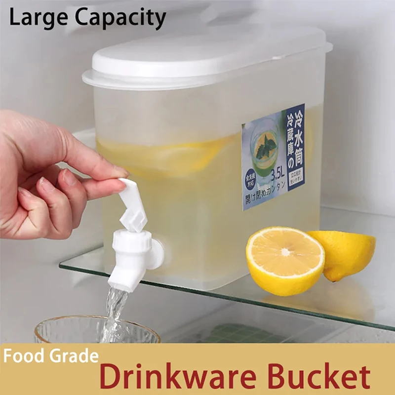 3.5L Water Jug Food Grade Large Capacity Drinking Bottle Manual Drink Dispenser With Tap Cold Water Pitcher Water Juice Teapot