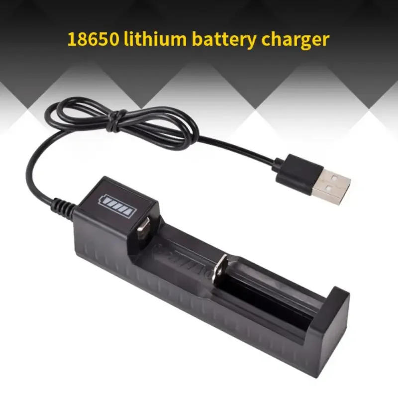 Usb Battery Charger 18650 Universal Smart 1 Slot Charger Lithium Batteries Charging Adapter With Indicator Light Accessory