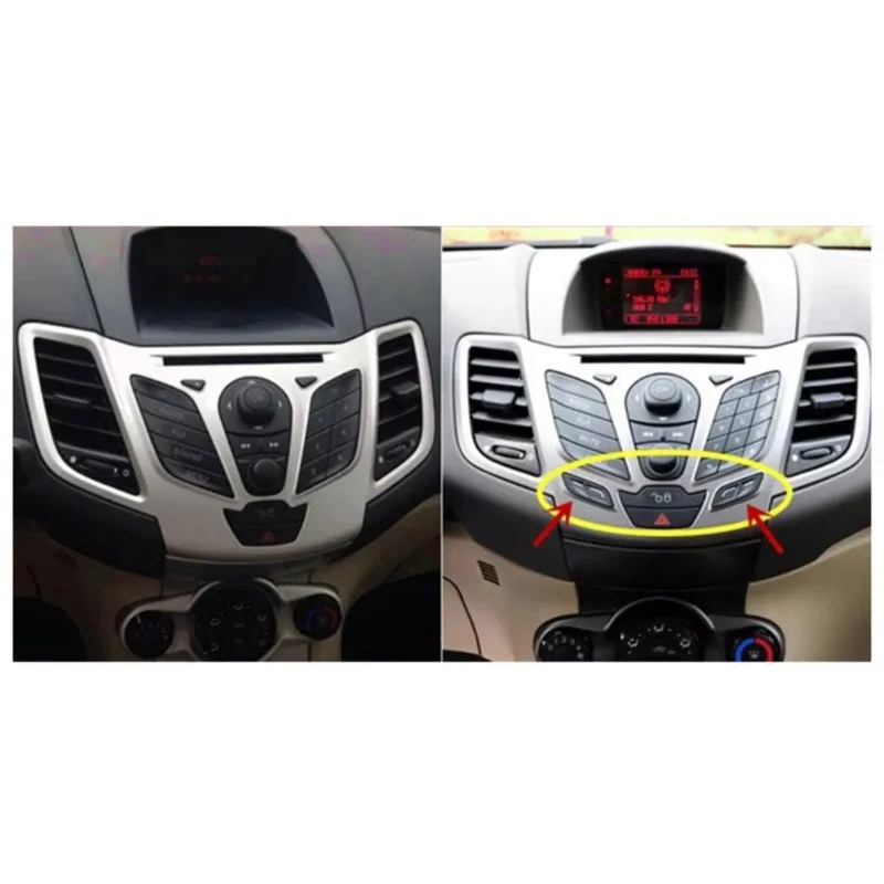Mega Sale Car Center Control Panel Trim Cover Sticker for Ford Fiesta 2009-2014 Auto Interior Accessories Carbon Fiber Pattern