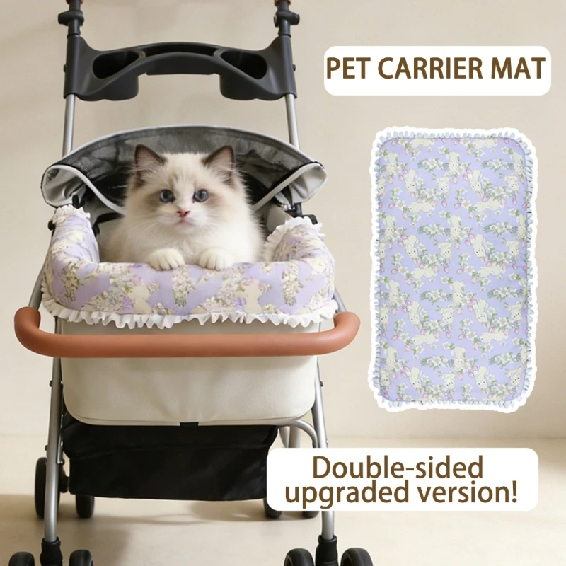 

2PCS Pet Strollers Liner with Edging Wrap Cushion Soft Cushioned Pad For Dog Comfortable And Washable Design 87HA