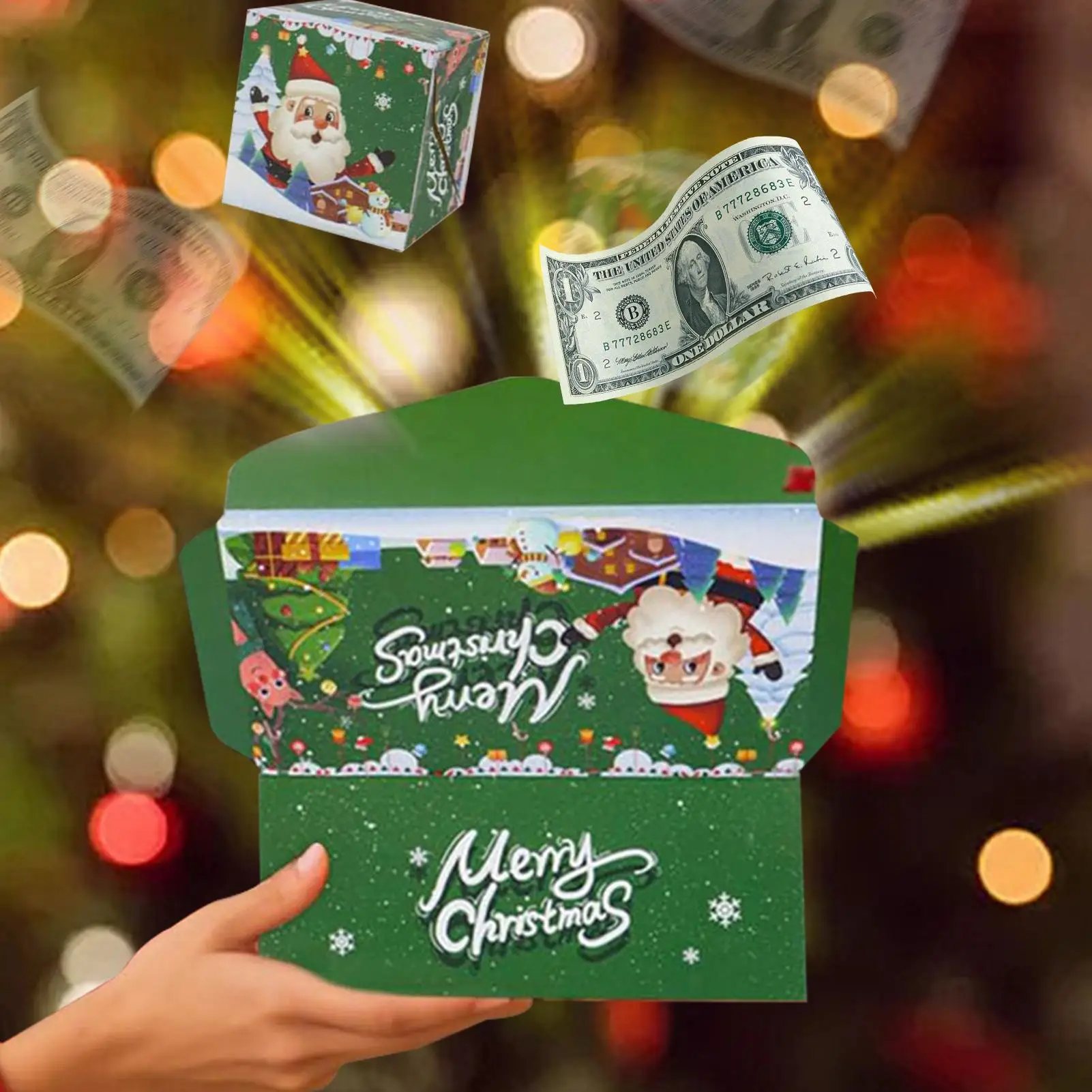 2026 Scatola di rimbalzo a sorpresa di Natale Regalo creativo di compleanno Busta rossa di rimbalzo pieghevole di Natale Confezione regalo Babbo Natale Pupazzo di neve ElfToy