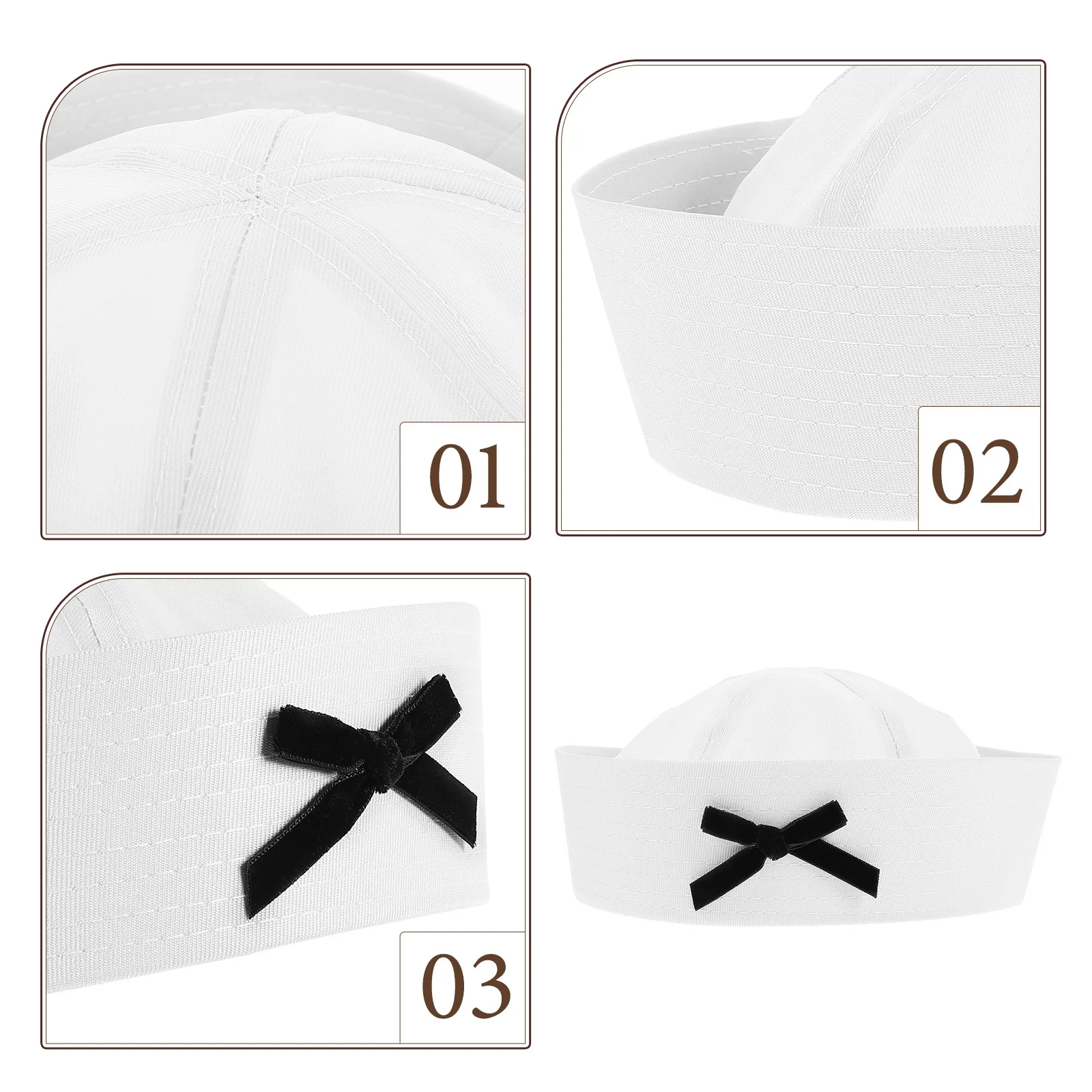 

1pc Bowknot Sailor Hat Fashionable Cute Women Hats Breathable Fabric Sailing Hat For Outdoor Party Cosplay Yacht Boat