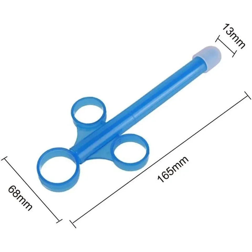 Seringa aplicadora de lubrificação com escalas precisas, atirador de 6,5 polegadas com tampa de silicone à prova de ar, reutilizável, durável, aplicado para homens e mulheres