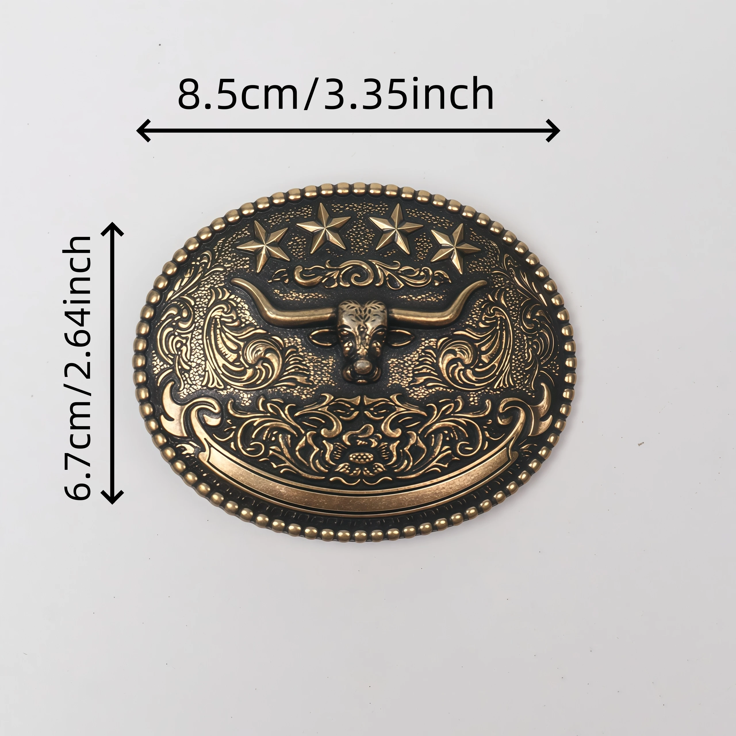 1 Western-Style Belt Buckle - Metal Engraved Leather Belt Buckle - Retro Wide Belt Buckle