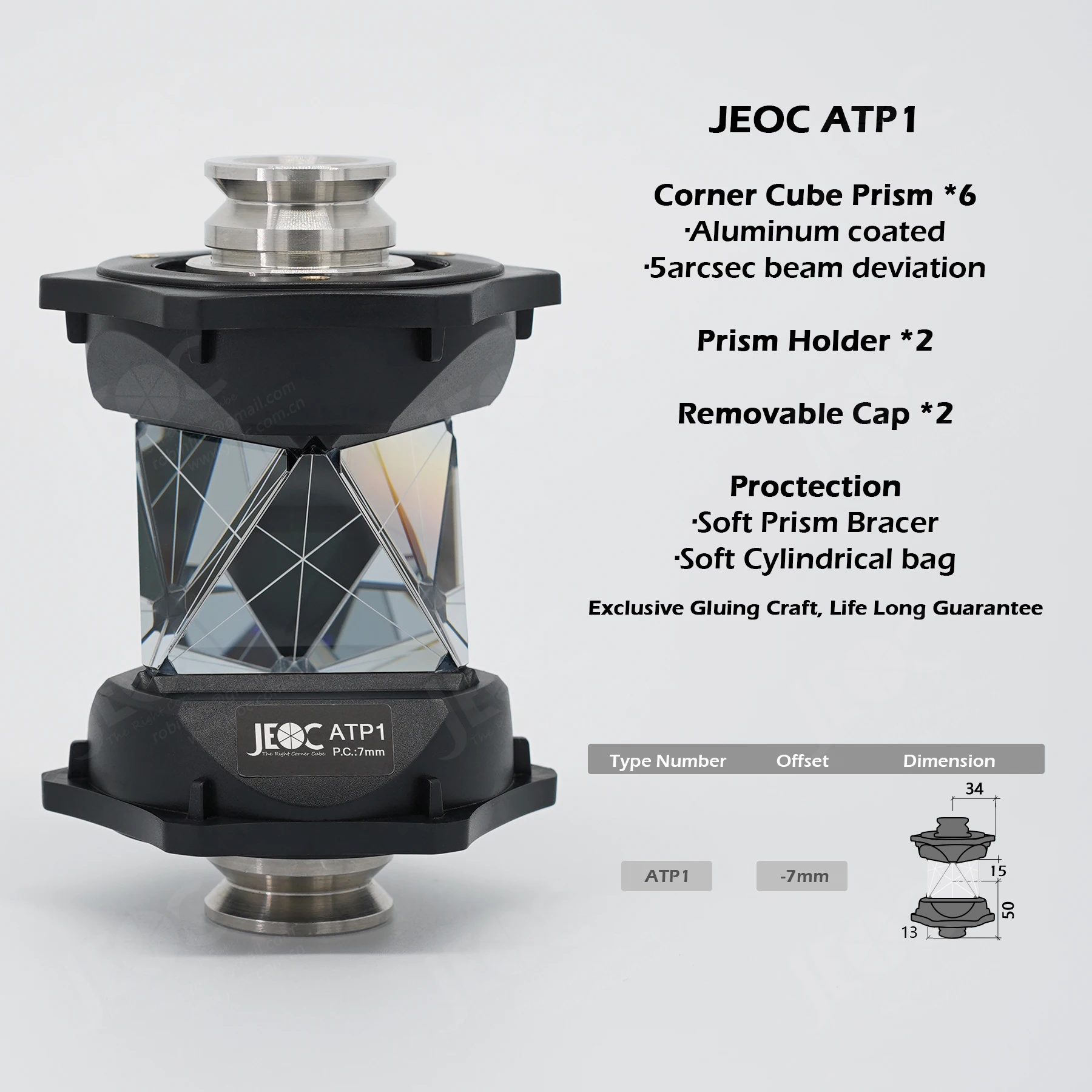 JEOC ATP1, 3rd-Party Reflector for Japanese Total-Station,360 Degree Reflective Prism, Survey Accessories Topography