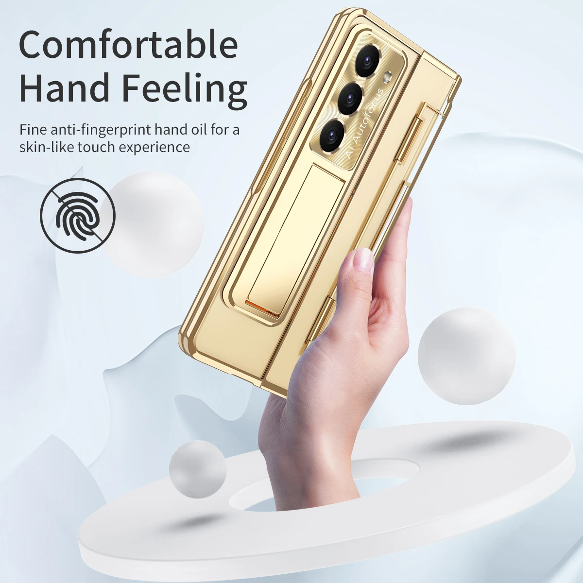 

For Samsung Z Fold 5 6 Case Phantom Plating Transparent Hinge Full Package Cover Come with Glass Front Film And Folding Bracket