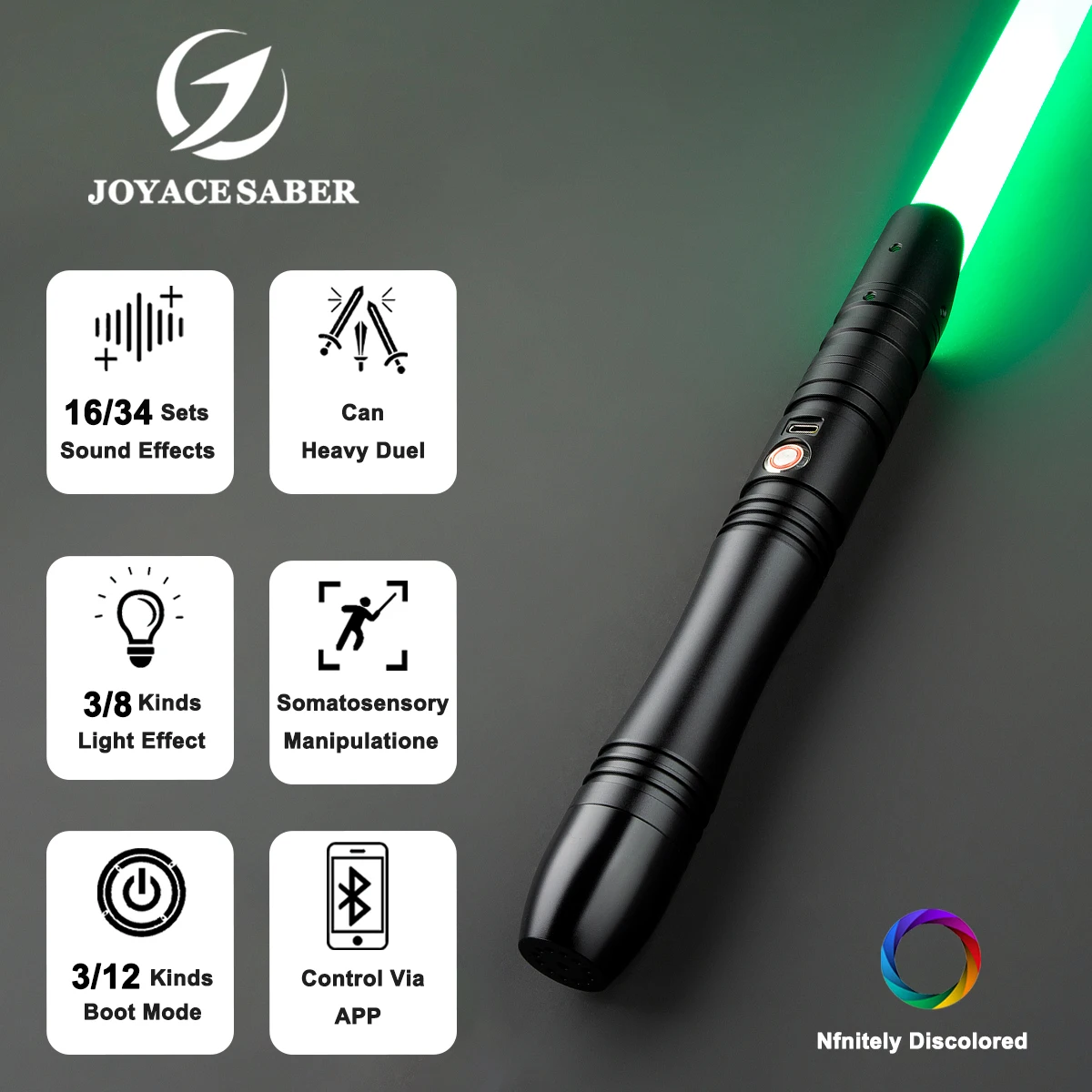 

JoyaceSaber Xeno Pixel Lightsaber With Sound Effects Jedi Light Sabers Metal Heavy Dueling Laser Sword Cosplay Luminous Toys