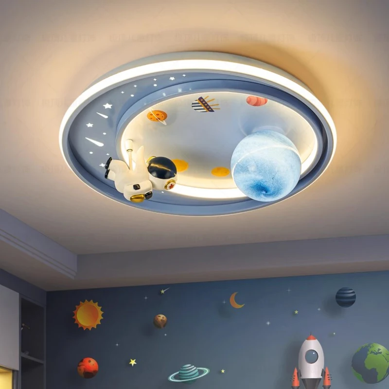 Children's Room Ceiling Lights Blue Astronaut Youth Bedroom Lamp Pink Pegasus Princess Room Light Boy Girl Bedroom Ceiling Lamps