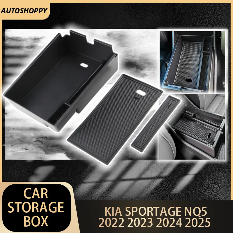 

Car Armrest Storage Box Tray for Kia Sportage NQ5 2022 2023 2024 2025 Centre Console Container Holder Organizer Accessories
