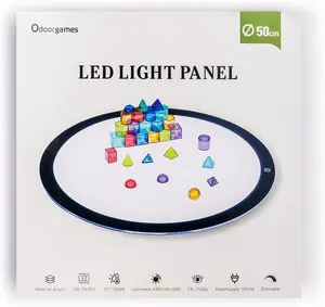 Round LED Light Panel for Kids - Adjustable Brightness Preschool Classroom Creative Exploration Table