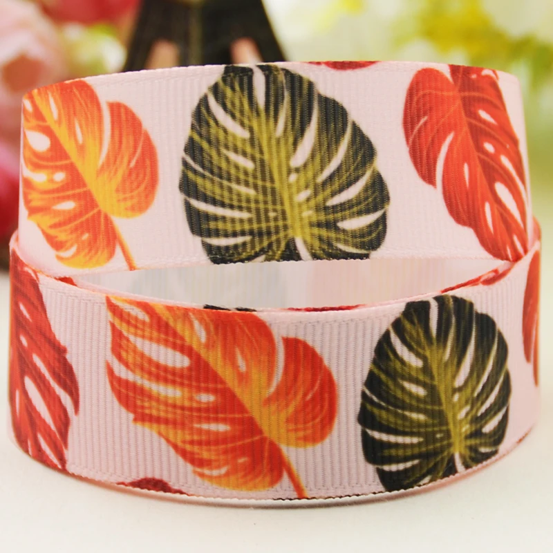22mm 25mm 38mm 75mm flowers cartoon printed Grosgrain Ribbon party decoration 10 Yards satin ribbons