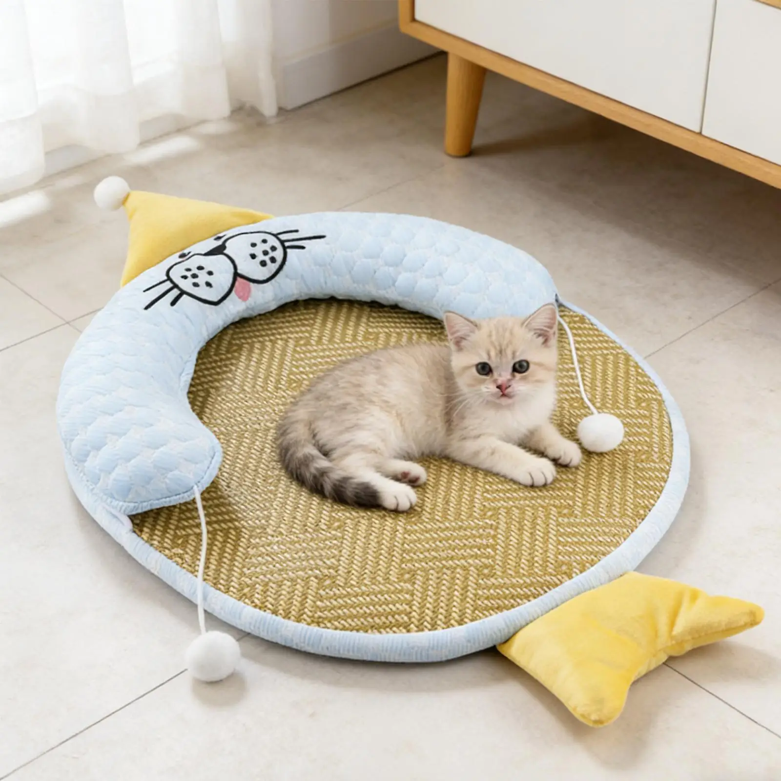 Cooling Pet Bed Mat with Pillow 4