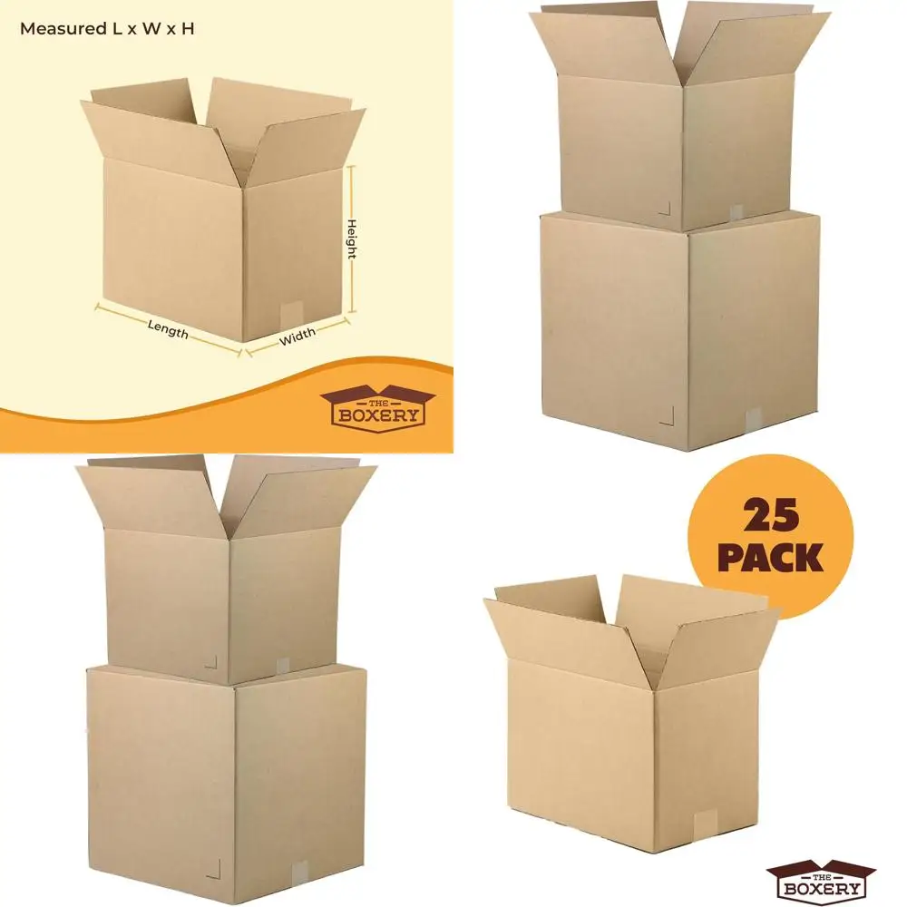 

Набор из 25 коробок из гофрированного картона коричневого цвета, 18x14x14 дюймов, для доставки, упаковки, переезда и хранения - прочные, экологичные, перерабатываемые.