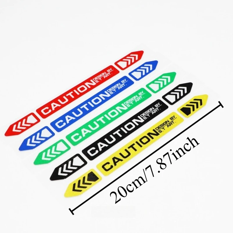 6pcs CAUTION Arrow Vinyl Stickers, Matte Waterproof Decals For Car Door Mirror Motorcycle Laptop JDM Modification Decor