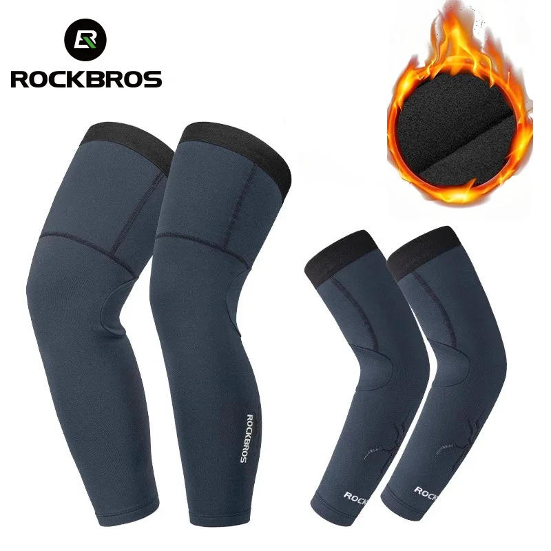 

ROCKBROS Sport Warmth Sleeve Leg Sleeve Windproof Sports Fleece Sleeves Knee Braces Men Women Autumn Winter Cycling Equipment