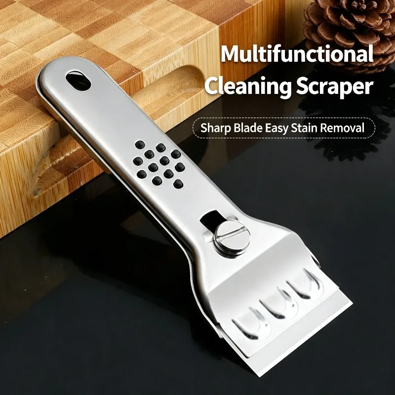 Multifunctional Stainless Steel Cleaning Scraper Kitchen Tile Stain Remover Tool Floor Wall Cleaning Blade view 3